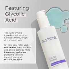 GLYTONE cleanser in hand ready for a light facial massage application.