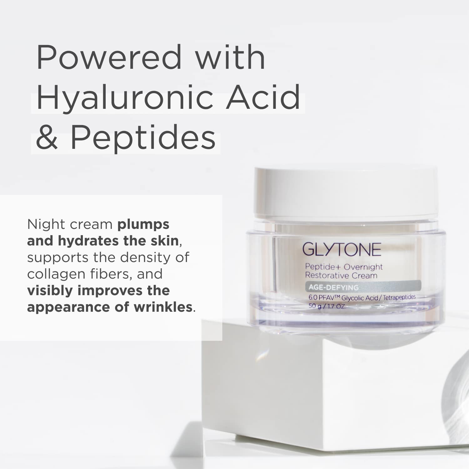 GLYTONE Glytone Peptide+ hydrates skin with glycolic-acid formula.