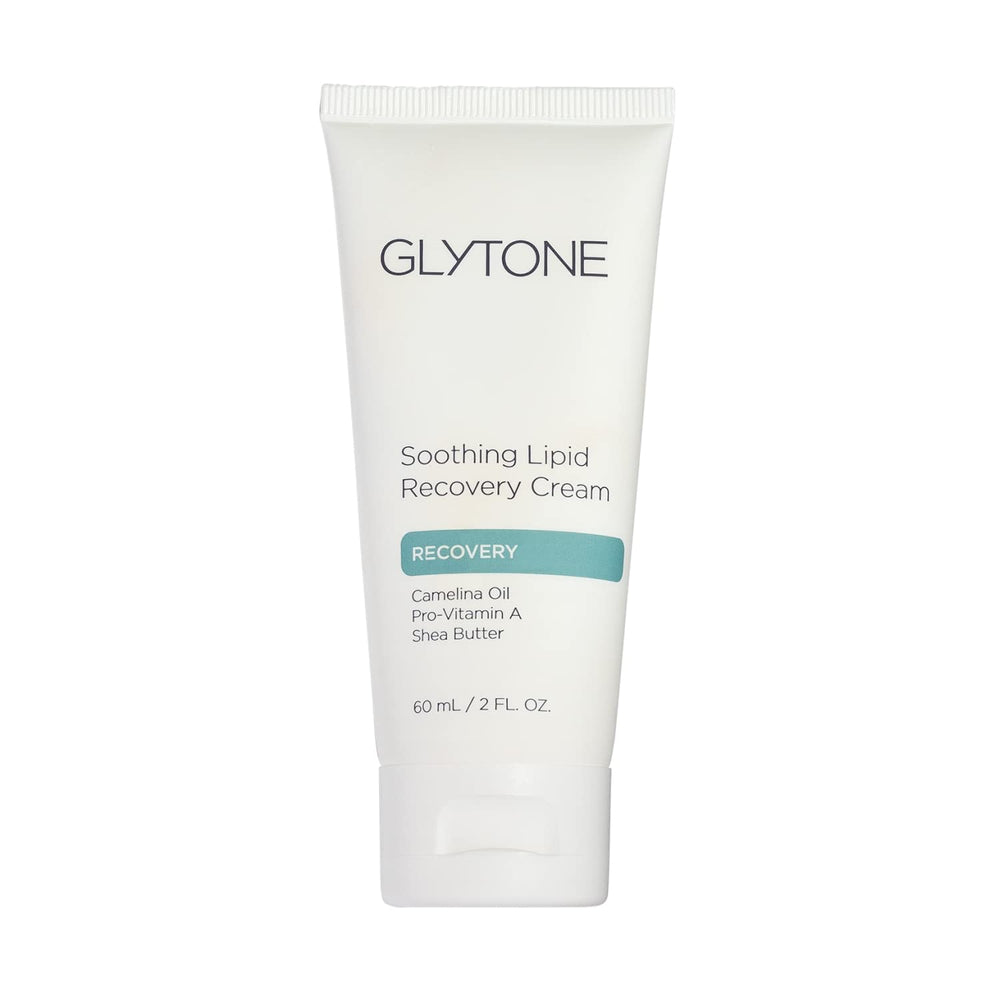 Glytone Soothing Lipid Recovery Cream jar closeup showing rich texture for dry skin