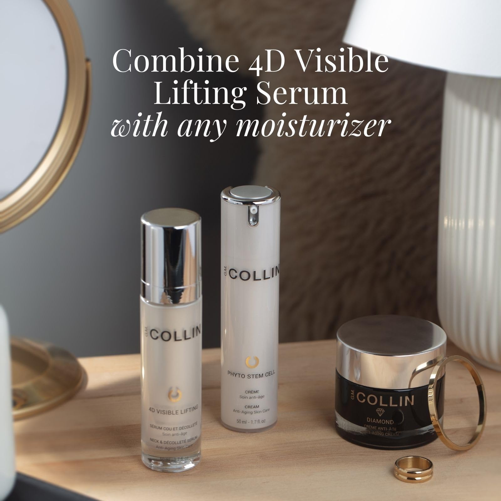 G.M. Collin Diamond Cream 1.8 oz jar reflects premium anti-aging care.