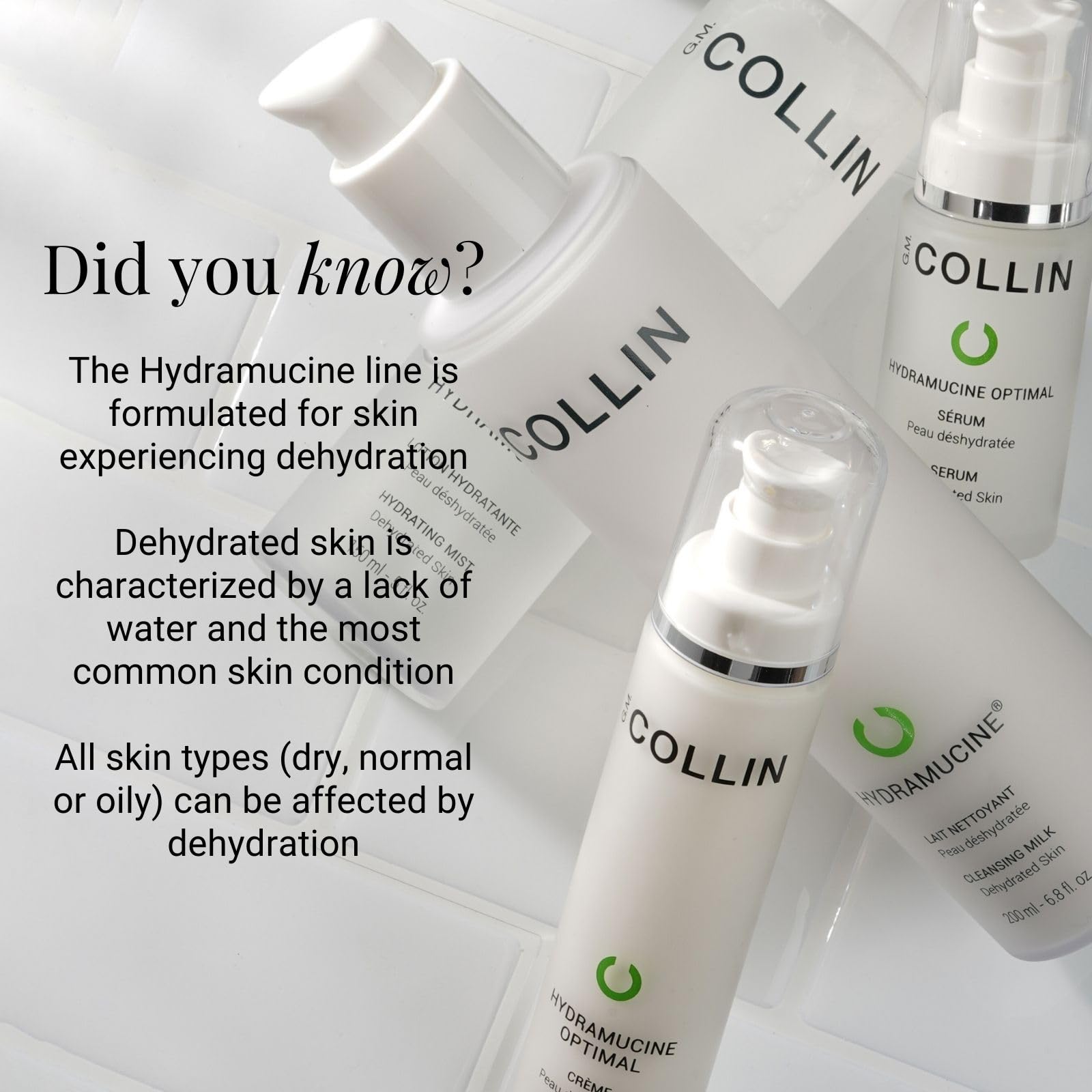 G.M. COLLIN Hydramucine Cream bottle-dispense close-up, easy daily hydration