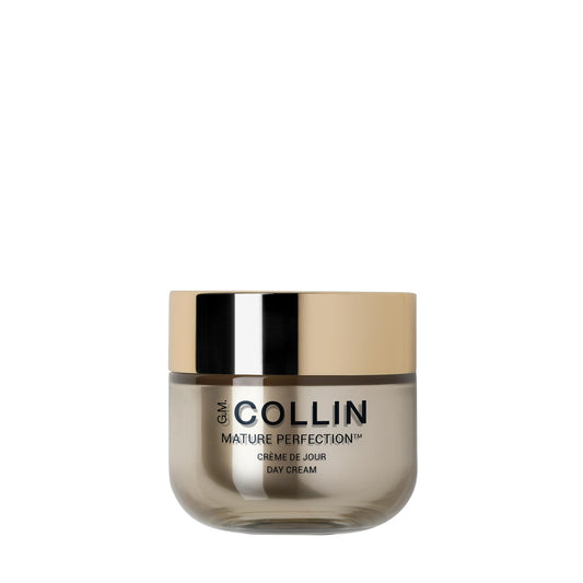 G.M. COLLIN Mature Perfection Day Cream jar closeup, highlighting rich hydration for mature skin.
