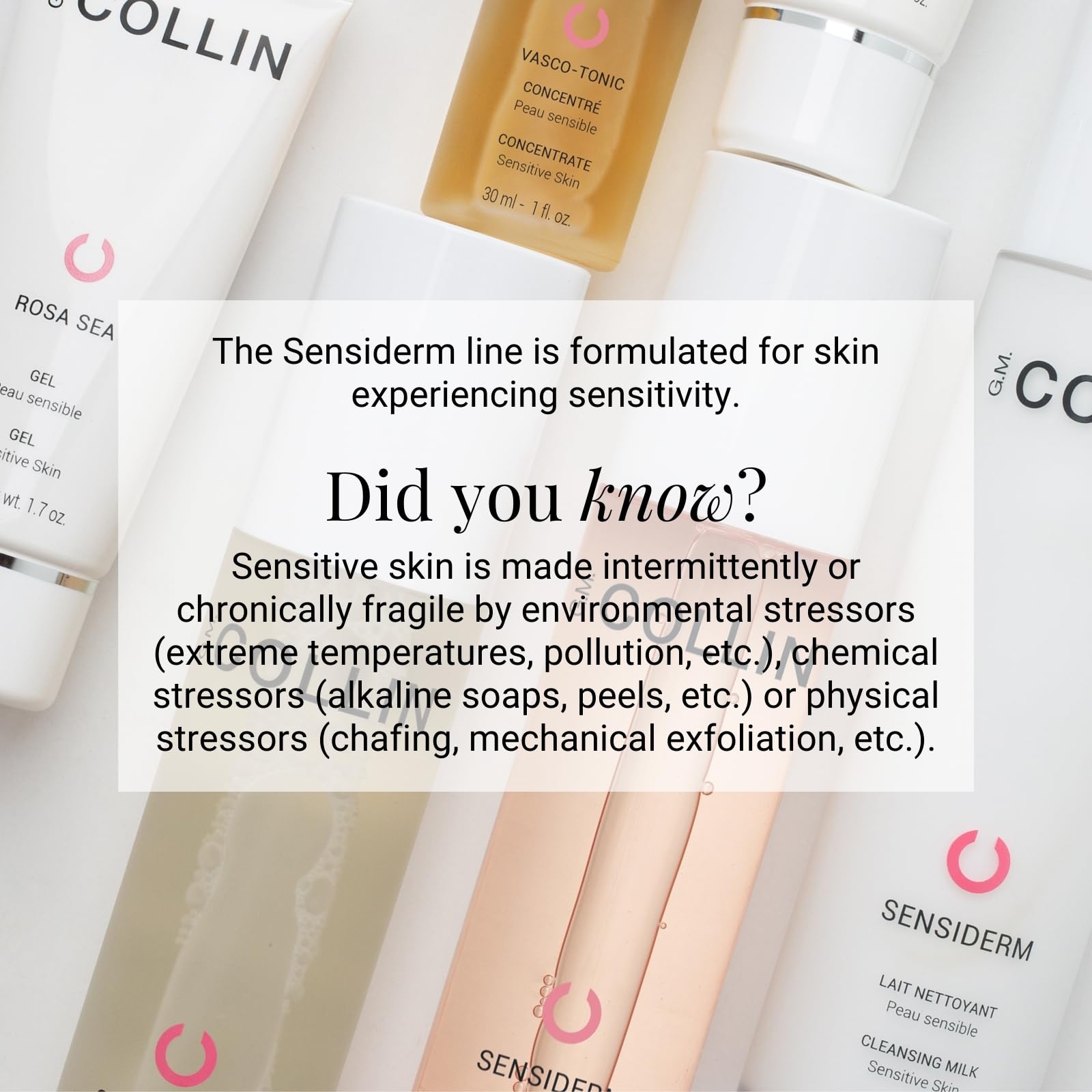 Close-up of unscented Sensiderm formula for delicate skin