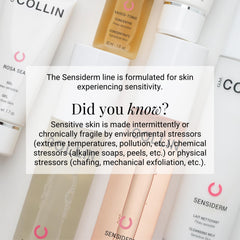 Close-up of unscented Sensiderm formula for delicate skin