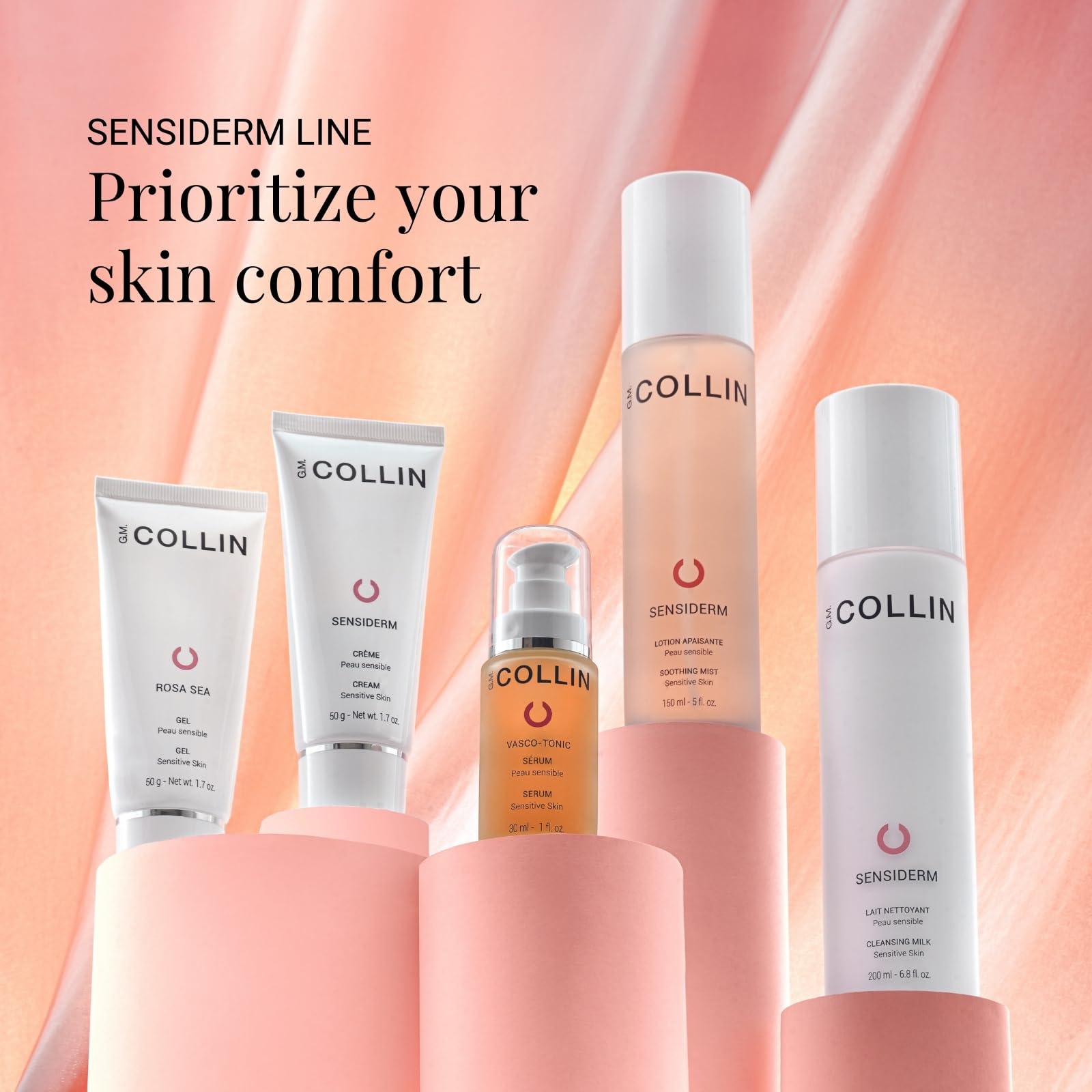 Applying Sensiderm Mist on the face during routine