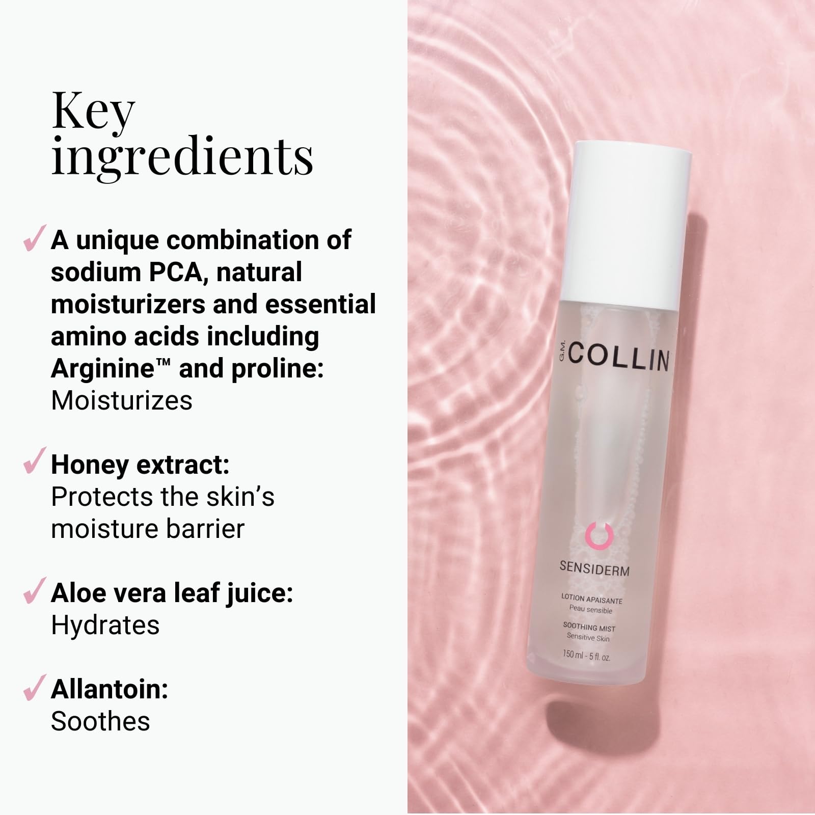G.M. COLLIN Sensiderm Mist spray in action for gentle refresh