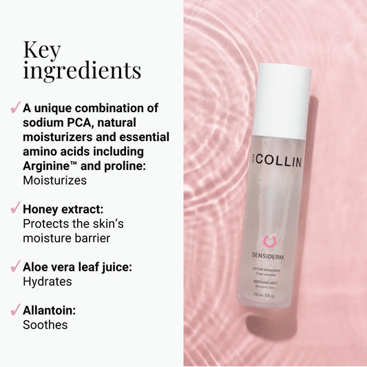 G.M. COLLIN Sensiderm Mist spray in action for gentle refresh
