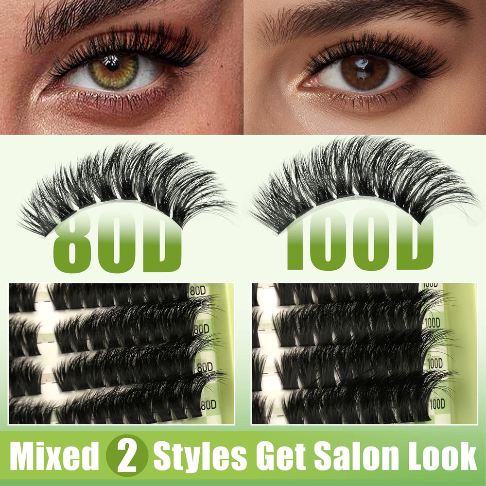 Gmagictobo lash clusters with mixed lengths 10-18 mm for customizable looks.