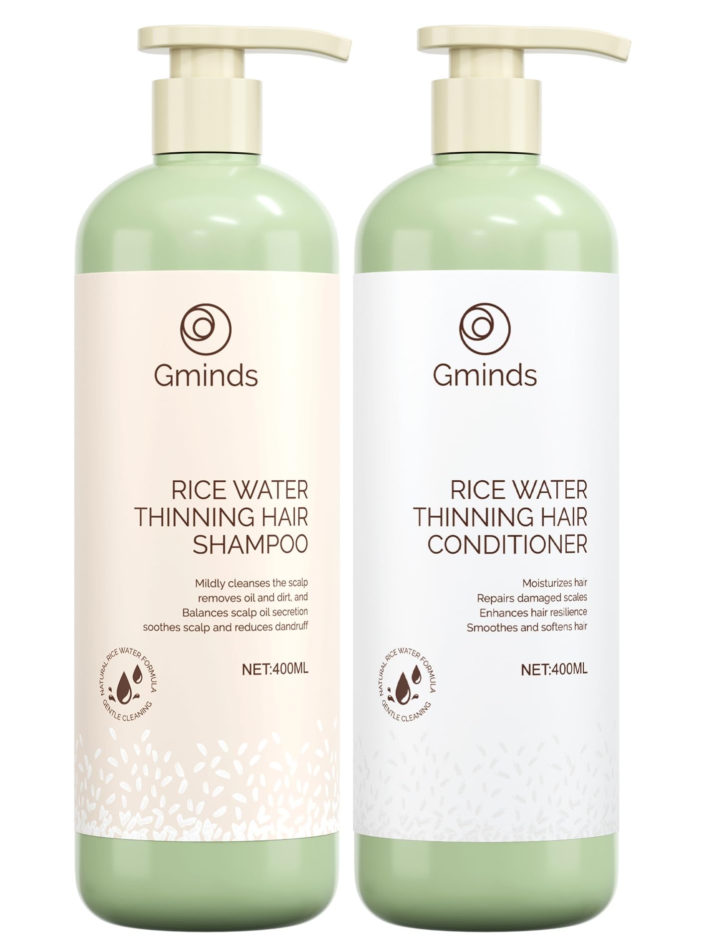 Gminds Rice Water Shampoo bottle, scalp nourishment