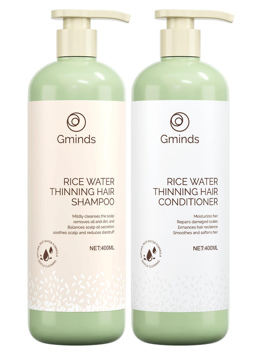 Gminds Rice Water Shampoo bottle, scalp nourishment