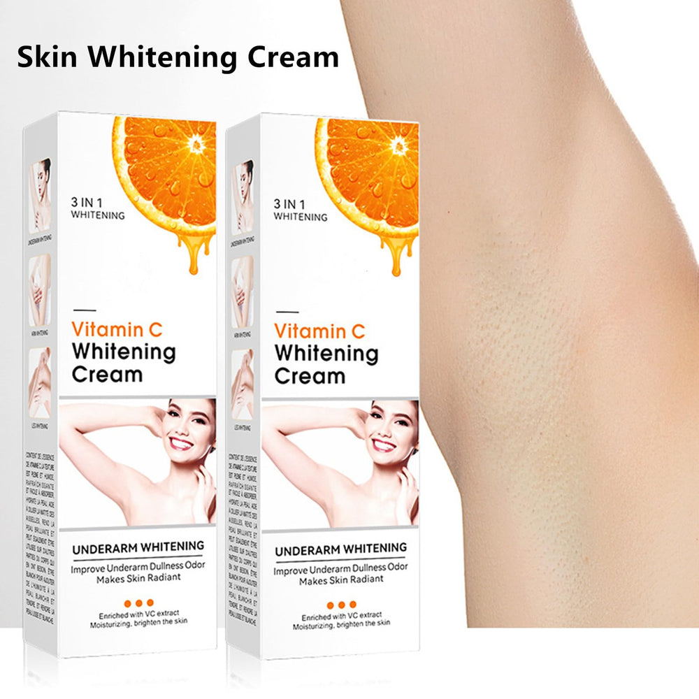 Go Ho Vitamin C cream on hands shows uniform brightening across the skin