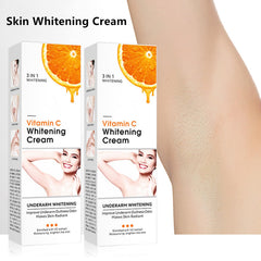 Go Ho Vitamin C cream on hands shows uniform brightening across the skin