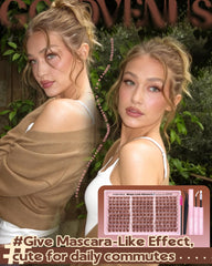 Goddvenus brown wispy lash clusters kit brush helps blend and shape the finish.