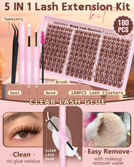 Goddvenus clear bond enables easy removal with gentle makeup remover.