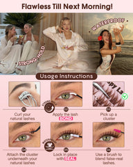 Goddvenus brown wispy lash clusters kit includes natural and cat-eye styles for customization.