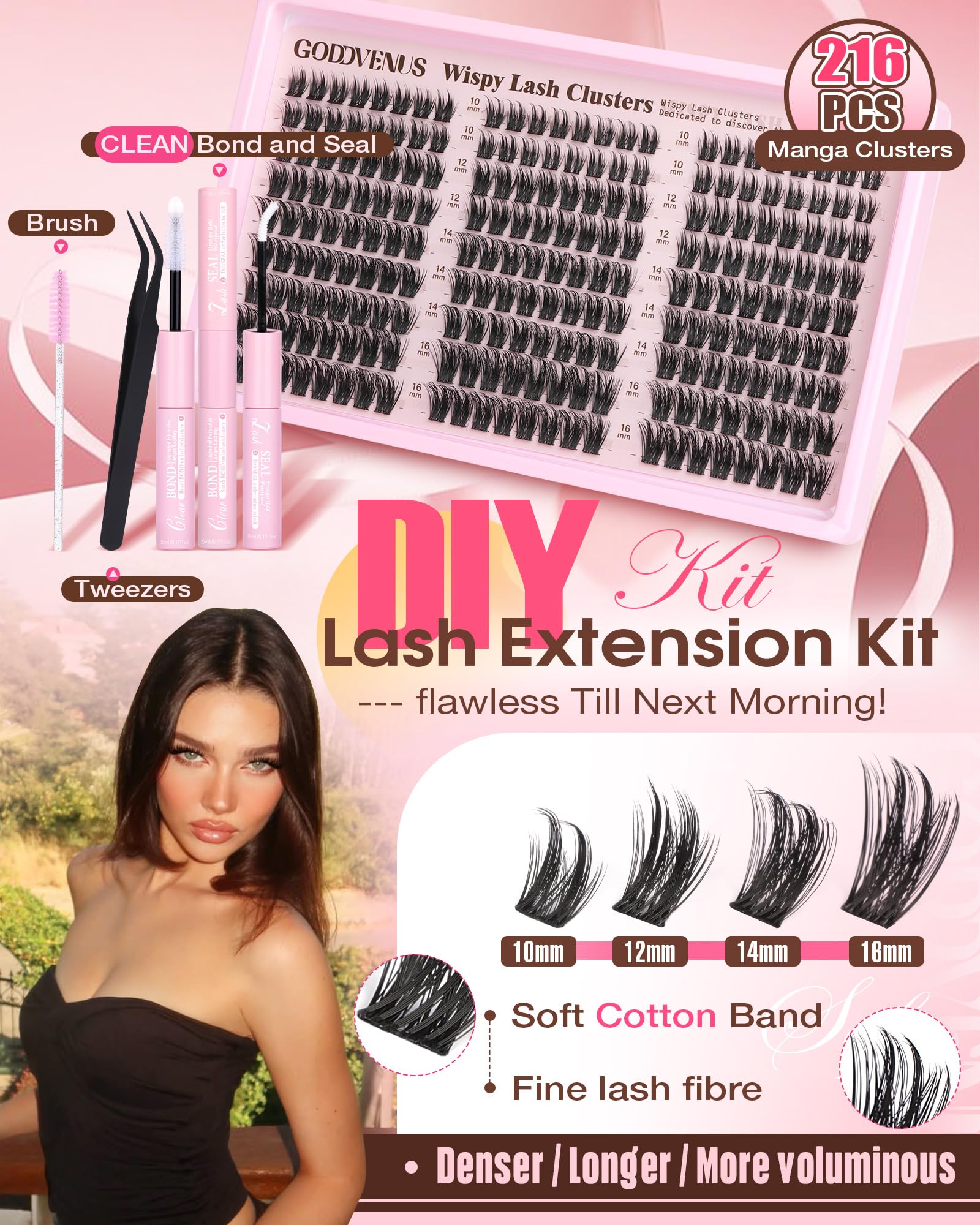 Goddvenus clean waterproof lash bond seal dries clear quickly
