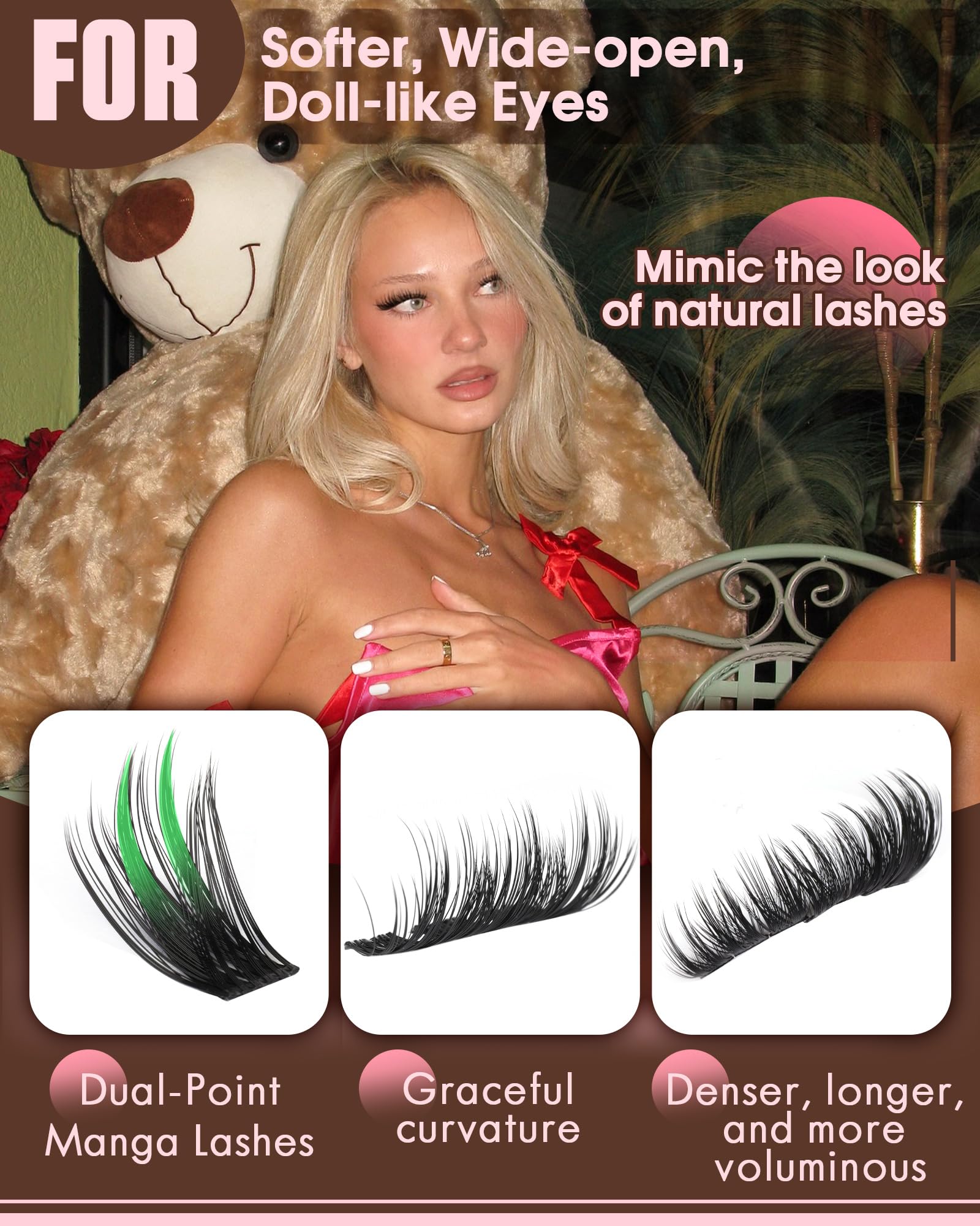 Goddvenus dual point design lashes for a natural doll-like look