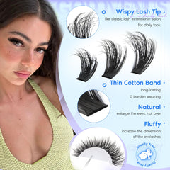 Goddvenus Lash Clusters Kit 14mm for balanced volume and length