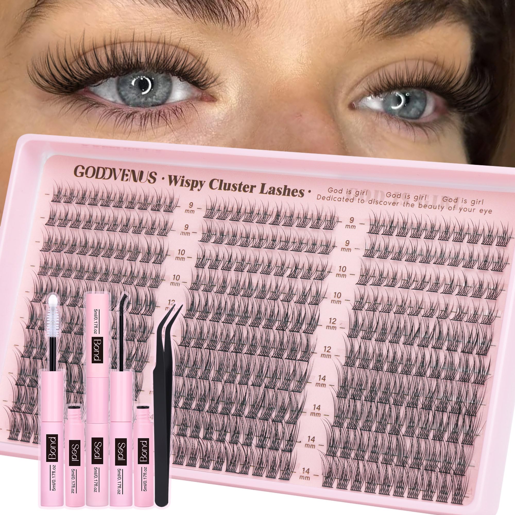 Goddvenus lash clusters kit main image for natural daily glam.