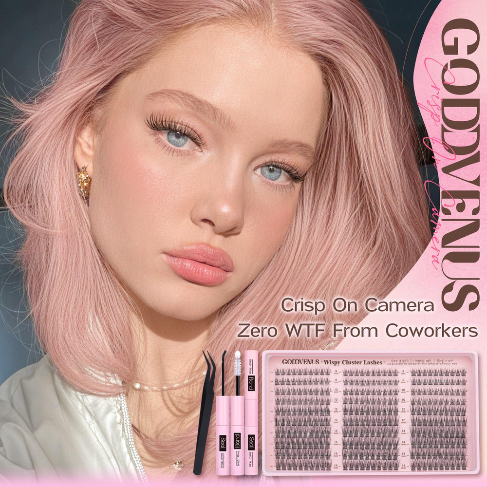 Goddvenus kit with tweezers for precise at-home application.