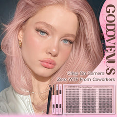 Goddvenus kit with tweezers for precise at-home application.