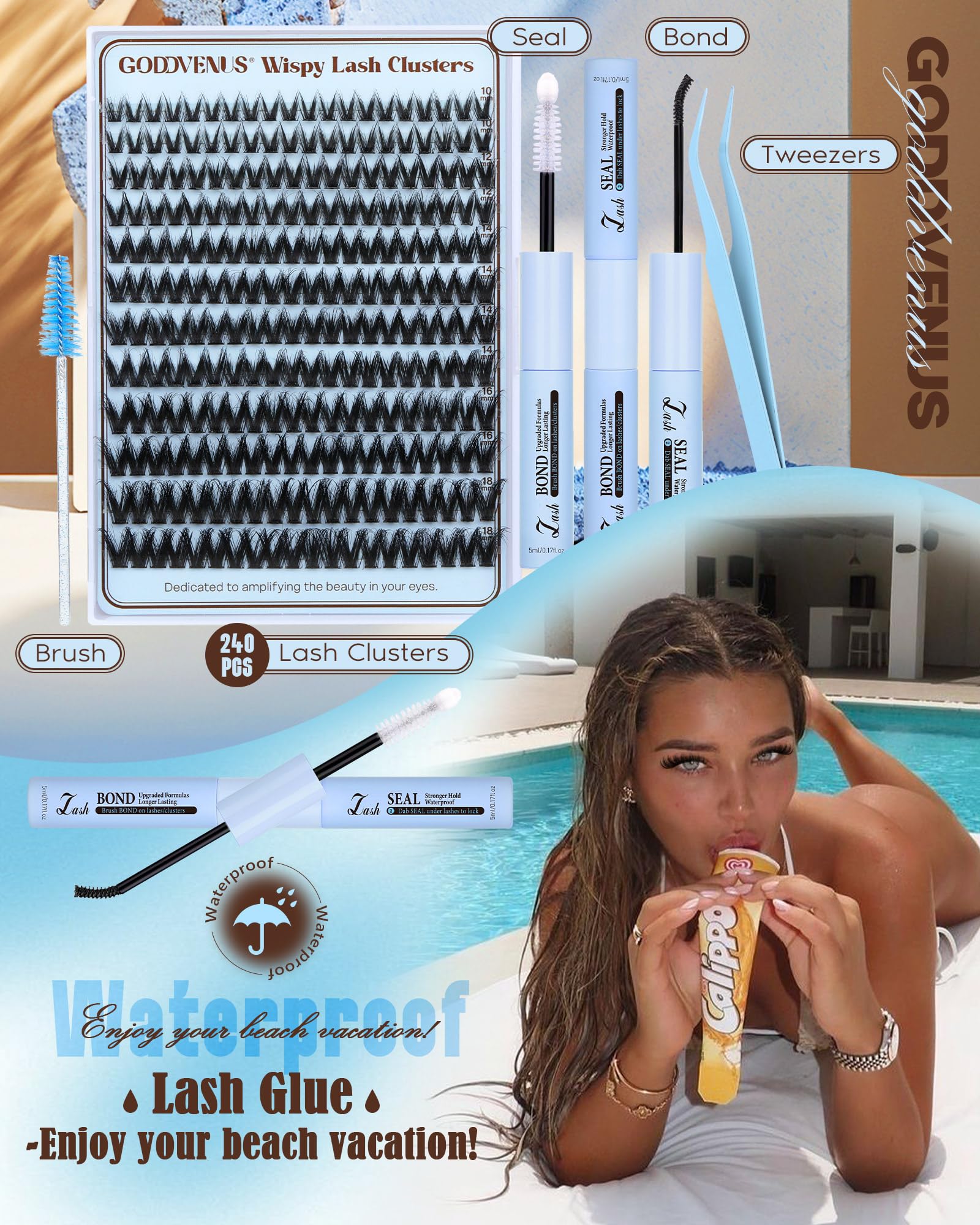 Goddvenus Lightweight eyelashes deliver breathable fullness for day-to-night wear.
