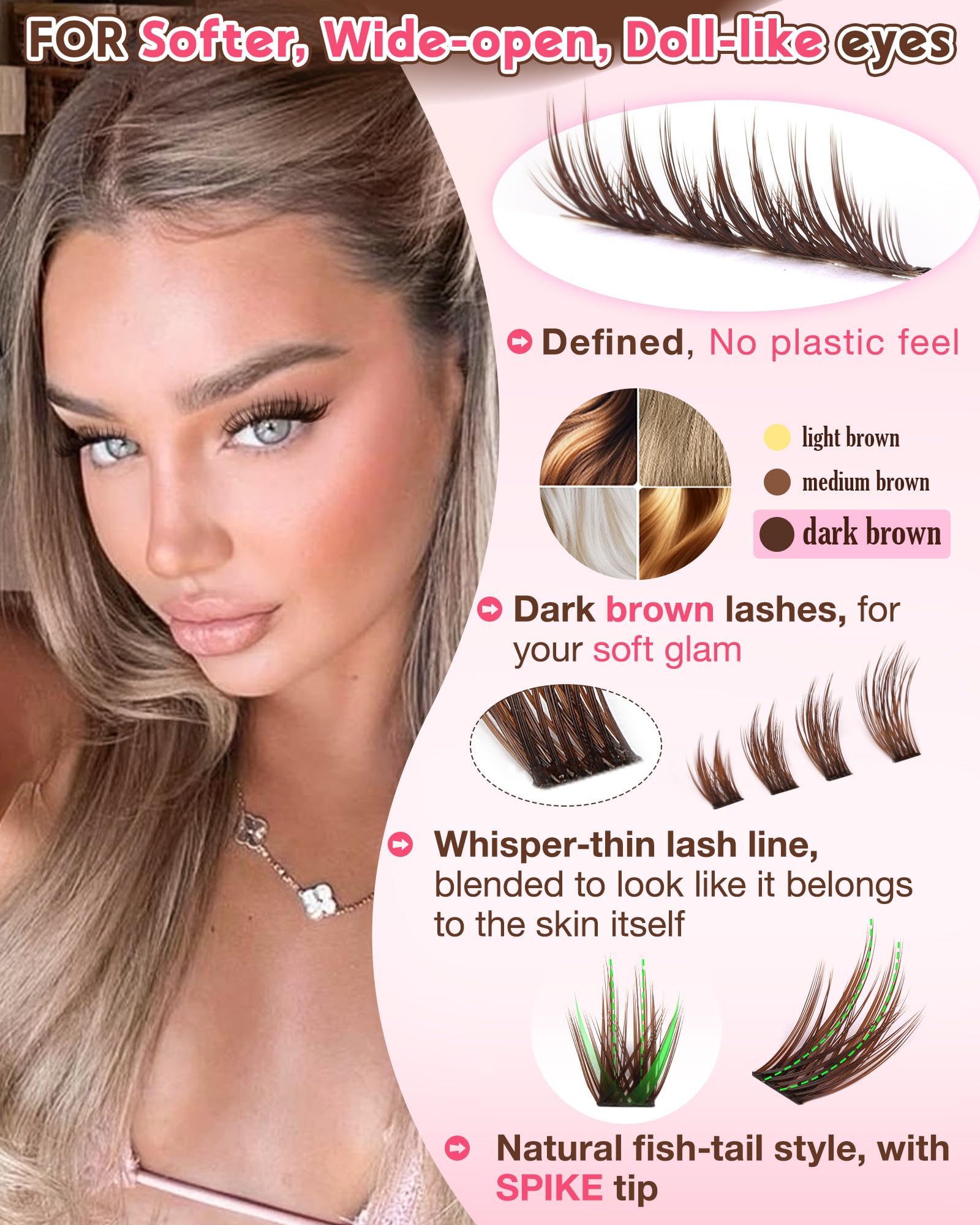 Goddvenus Manga lash design with fish-tail adds soft drama.