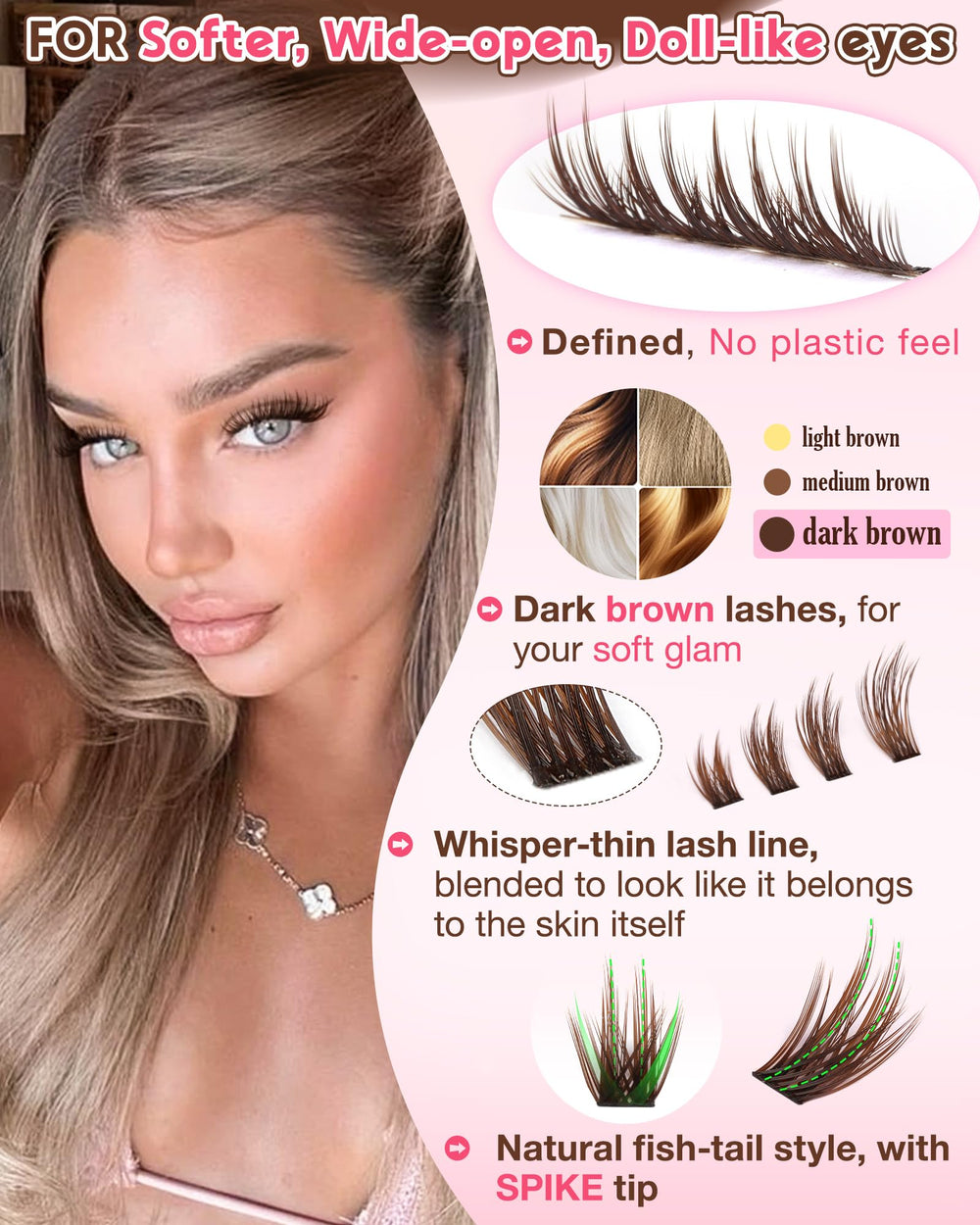 Goddvenus Manga lash design with fish-tail adds soft drama.