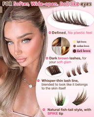 Goddvenus Manga lash design with fish-tail adds soft drama.