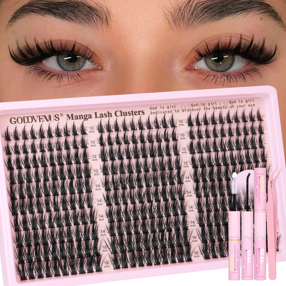 Goddvenus Manga Lash Clusters inner 10mm close-up for natural daily look