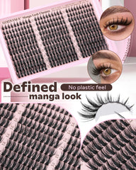 Goddvenus Manga Lash Clusters squirrel-eye style outer wing close-up