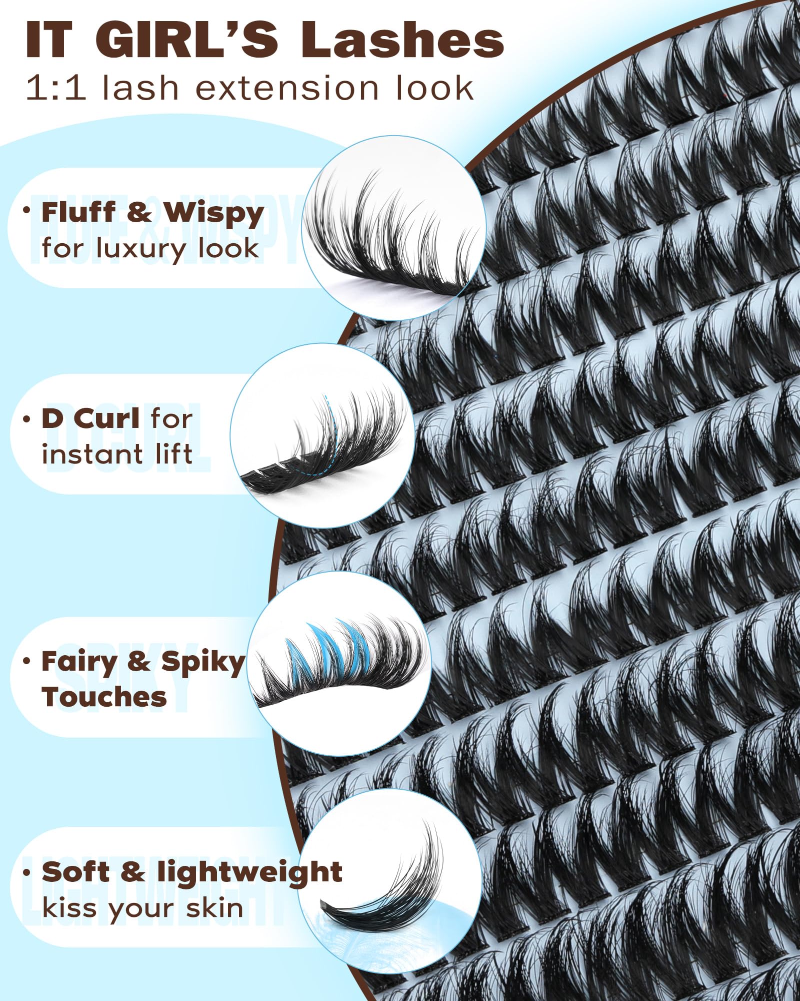 Goddvenus Natural Look Lash Clusters blend seamlessly with real lashes.