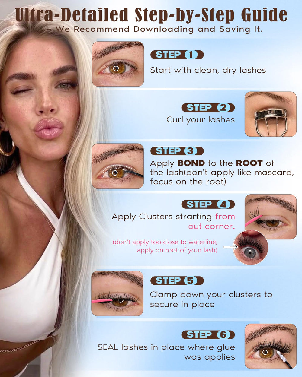 Goddvenus pre-grouped fluffy clusters simplify DIY lash application