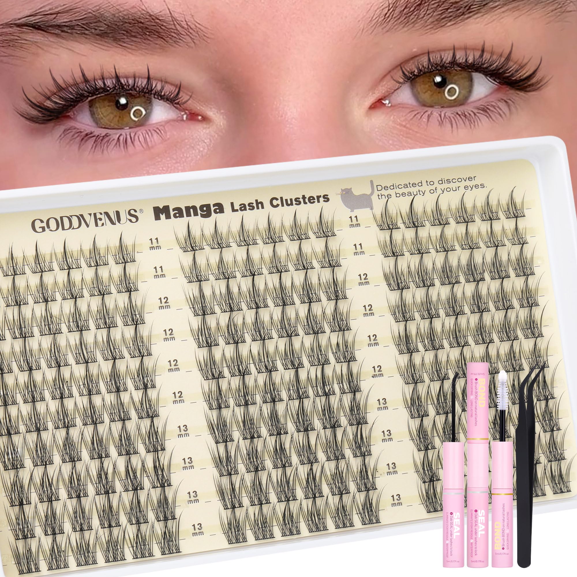 Goddvenus wispy lash clusters 11mm natural look and light feel for everyday wear