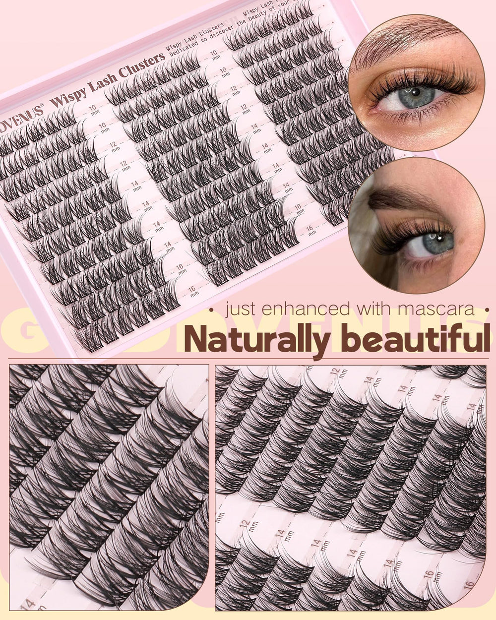 Goddvenus Wispy Lash Clusters Kit Doll Eye style for soft drama.