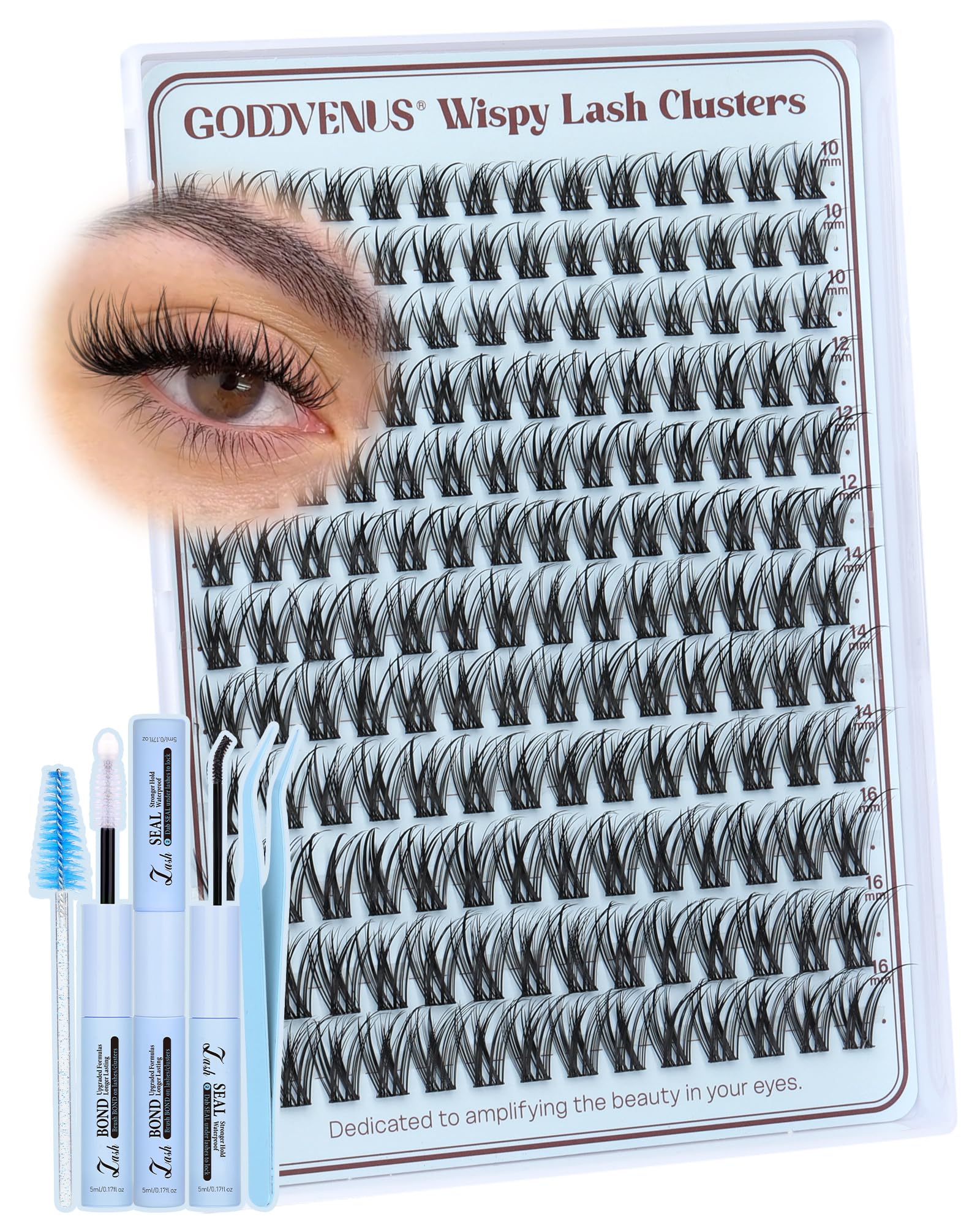 Goddvenus wispy lash clusters kit packaging for easy home application