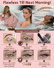 Goddvenus Wispy Lash Clusters Kit easy removal with water-based remover.
