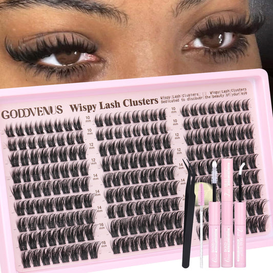Goddvenus wispy manga lash clusters kit for a soft eye opening