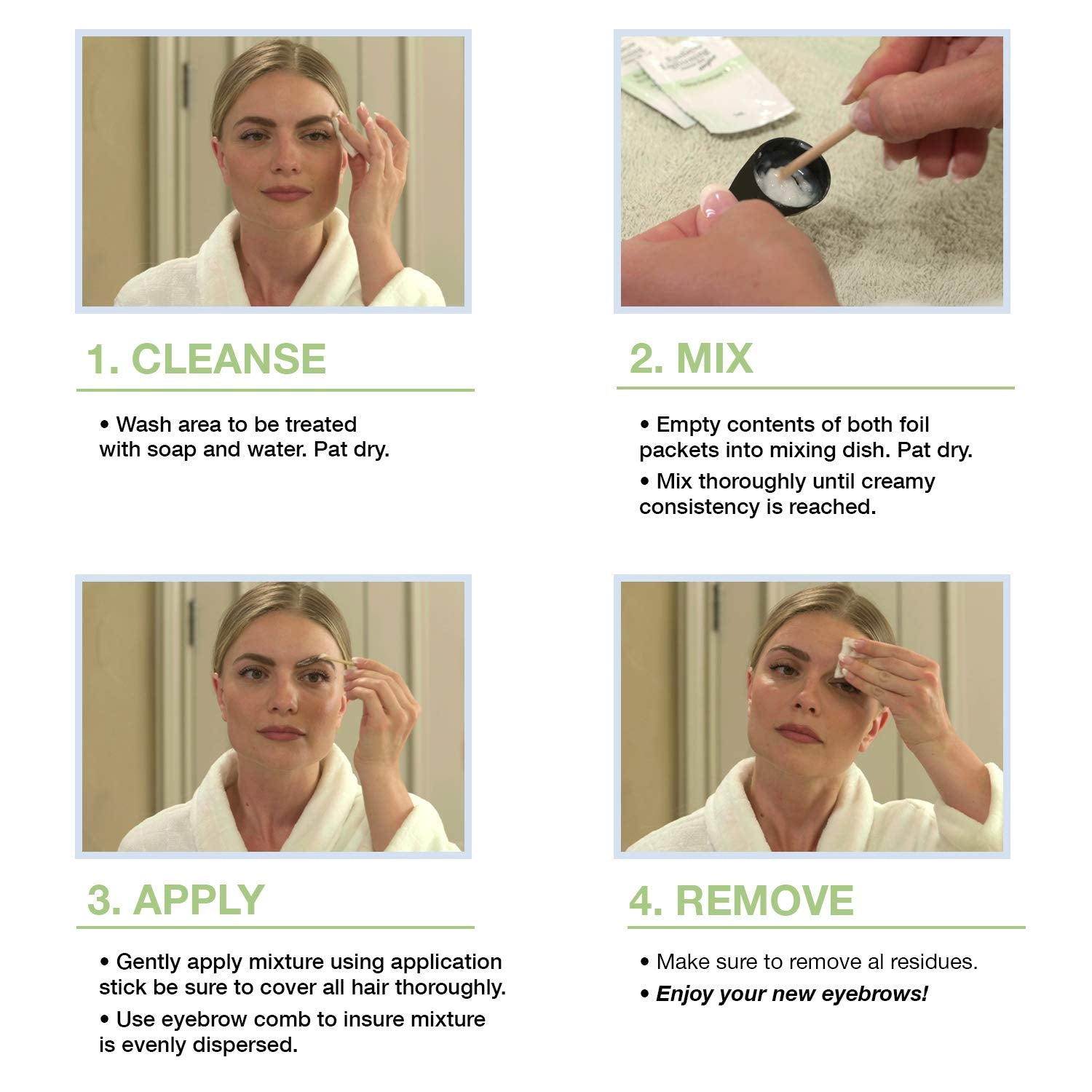 Godefroy Eyebrow Color Lightening Kit timing guidance for fast brow lightening.