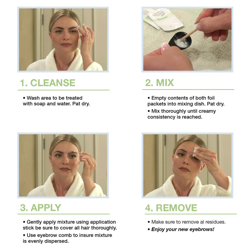 Godefroy Eyebrow Color Lightening Kit timing guidance for fast brow lightening.