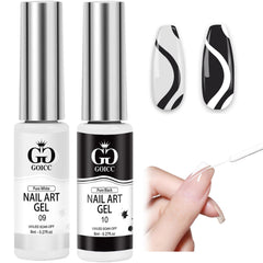 GOICC black and white gel nail art liner bottle for crisp lines