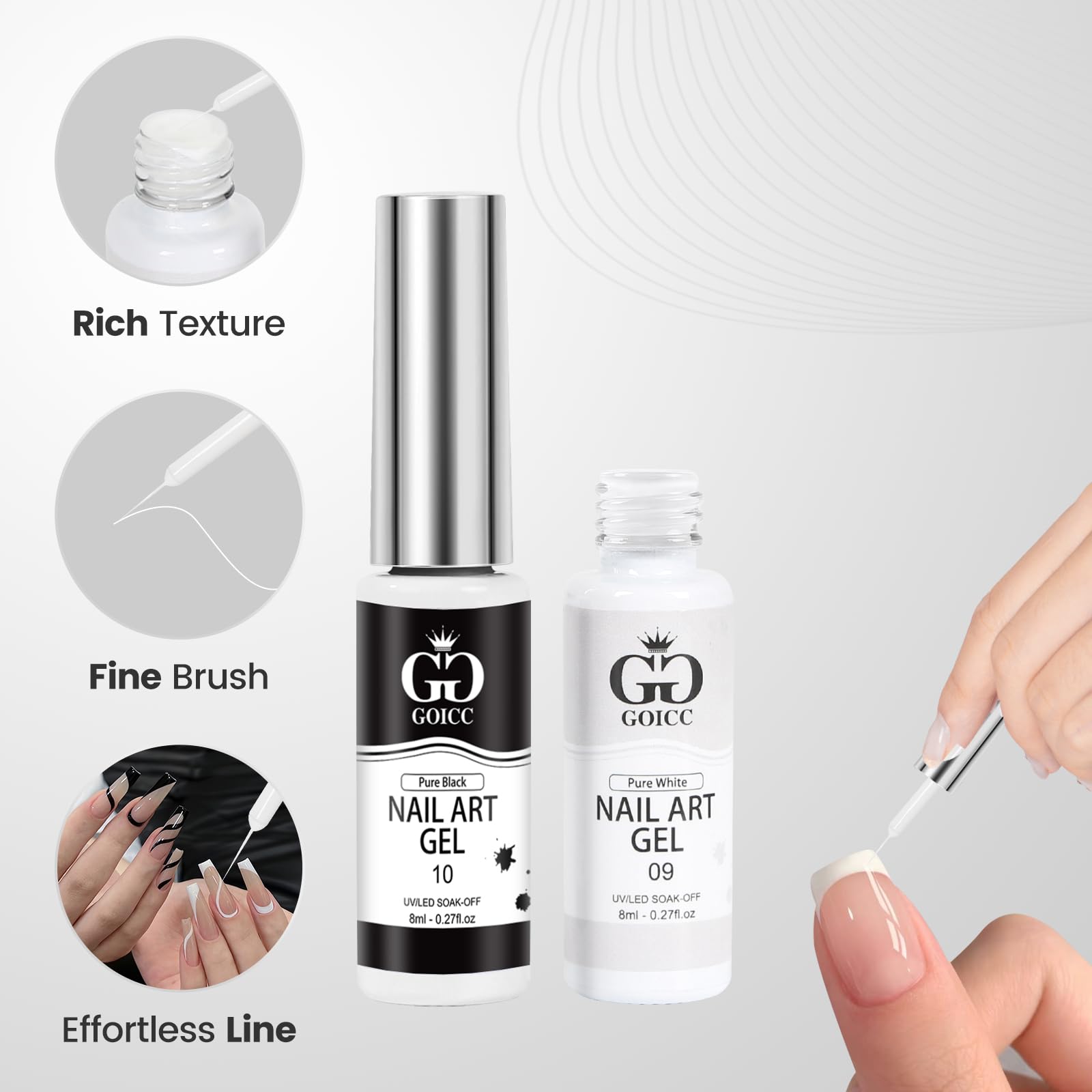 GOICC multifunctional gel nail art painting gel for liners and accents
