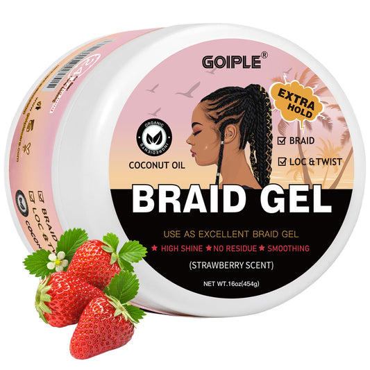 Goiple 16oz braid gel bottle for long-lasting hold and shine.