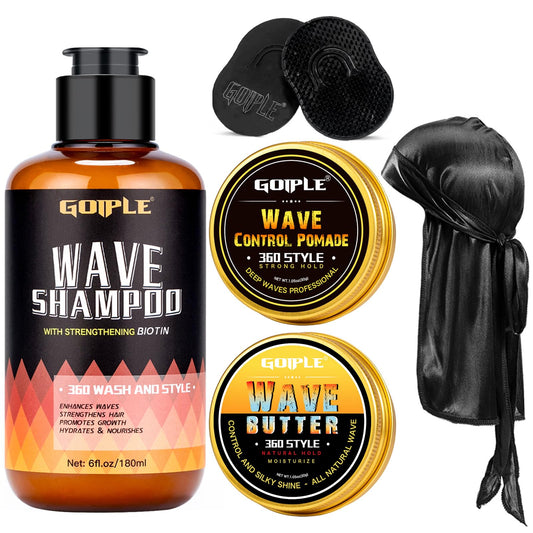 Goiple 360 Wave Pomade strong hold for defined waves and shine.