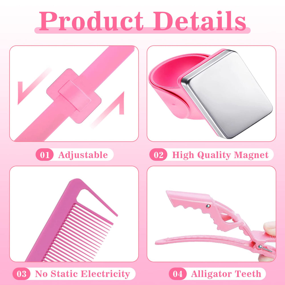 Goiple alligator hair clips hold sections firmly without leaving dents.