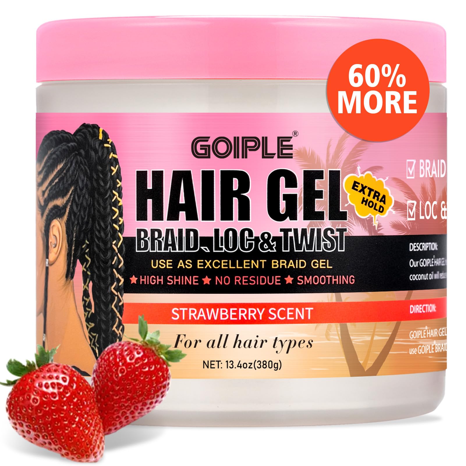 Goiple Braiding Gel extreme hold for smooth edges and lasting style