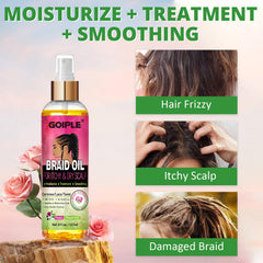 Goiple Braid Oil helps protect braid integrity during daily activities.
