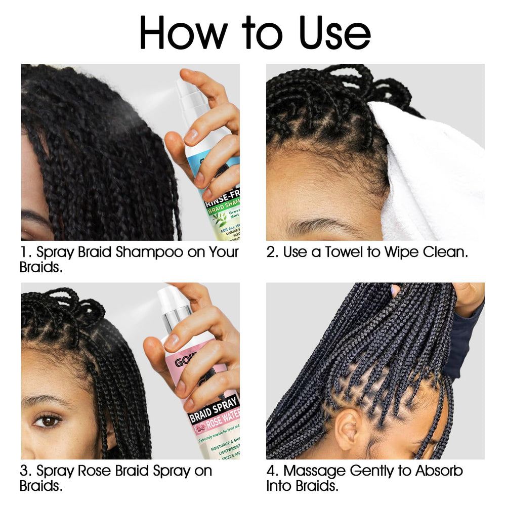Goiple Braid Spray before and after smoothing and shine