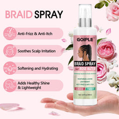 Goiple Braid Spray no-rinse action cleanses locs without water