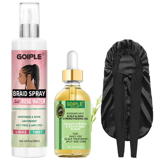 Goiple Braid Spray Rose Mint bottle for vibrant, lightweight braids.